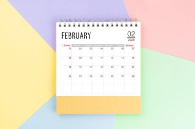 2026 yılı Şubat 2026 masa takvimi.