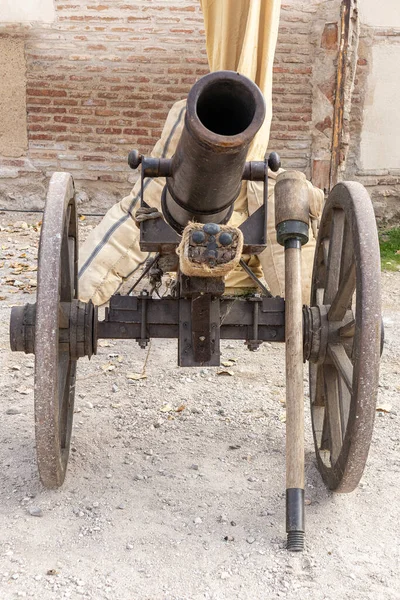 Primo Piano Vista Frontale Cannone Militare Utilizzato Nei Secoli Xvi — Foto Stock