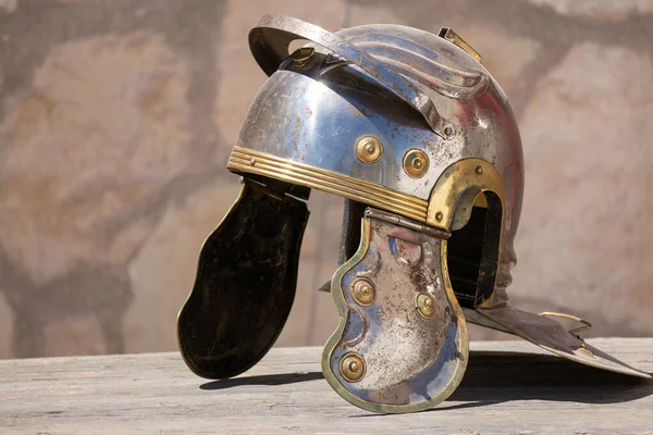 Horizontal View Imperial Helmet Galea Roman Military Helmet Worn Legions — Stock Photo, Image