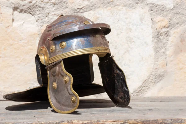 Горизонтальный Вид Имперского Шлема Галеи Римский Военный Шлем Носимый Легионами — стоковое фото