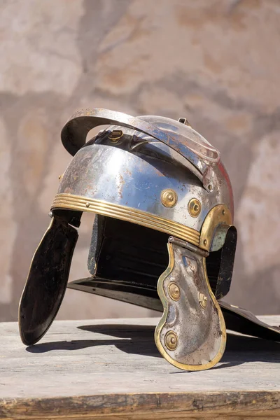 Vertical View Imperial Helmet Galea Roman Military Helmet Worn Legions —  Fotos de Stock
