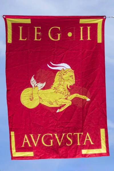 Vista Vertical Bandera Legión Romana Augusta —  Fotos de Stock