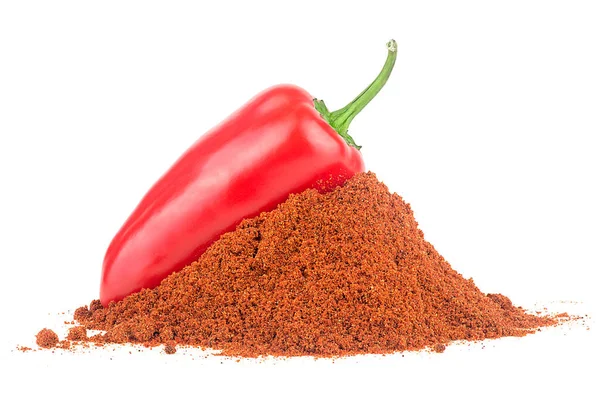 Red Jalapeno Pepper Ground Pepper Isolated White Background — Stock Photo, Image