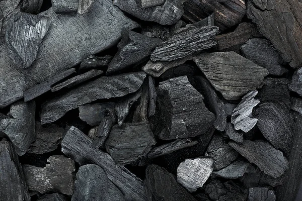 Textura Natural Carvão Preto Como Fundo Vista Superior — Fotografia de Stock