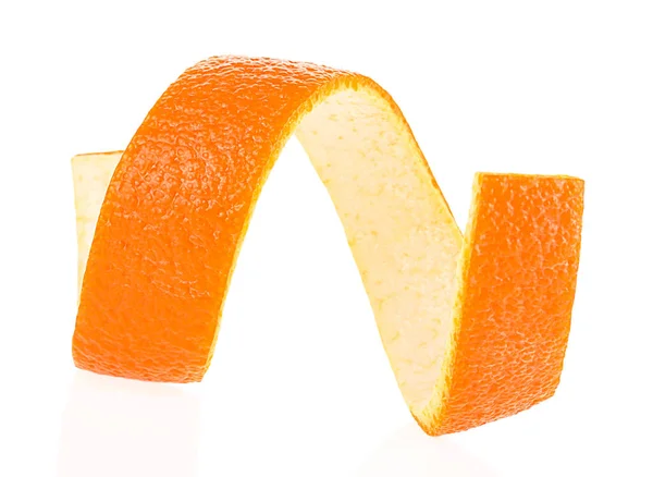 白い背景に孤立オレンジピール ビタミンC 美容健康肌の概念 — ストック写真