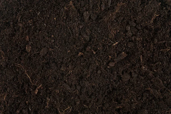Brown and fertile soil for planting, as background. Soil ready for planting and fertilizing.