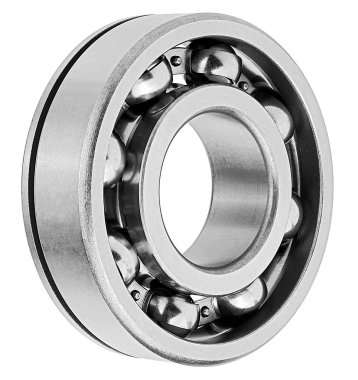 Metal bilye beyaz zemin üzerinde izole edilmiş, kenar görünüm.