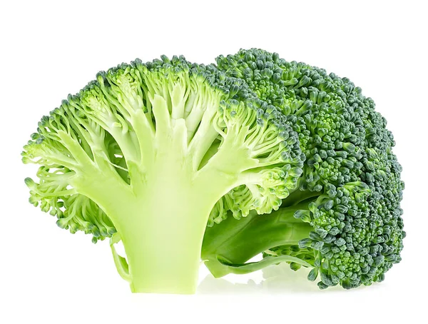 Čerstvé Brokolicové Zelí Izolované Bílém Pozadí Celé Půl Zelená Zelenina — Stock fotografie