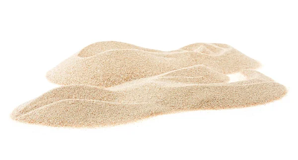 白い背景に乾燥したビーチの砂の山 — ストック写真