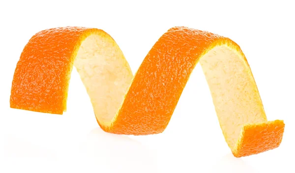 Одна Апельсиновая Кожура Изолирована Белом Фоне Концепция Здоровья Кожи — стоковое фото