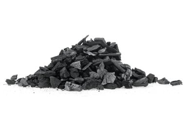 Xylanthrax - pile of charcoal pieces isolated on a white background. clipart