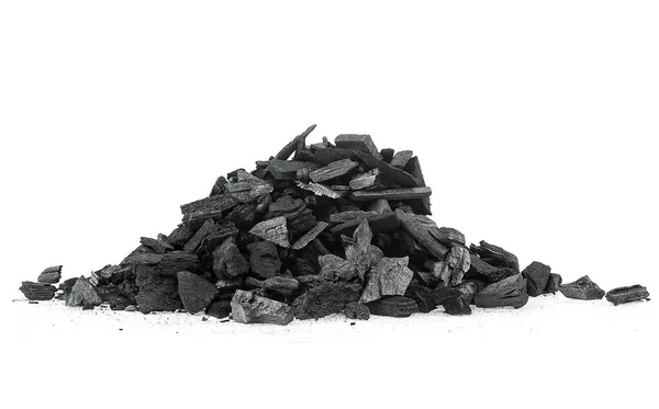 Xylanthrax Pile Charcoal Pieces Isolated White Background — Stock Photo, Image