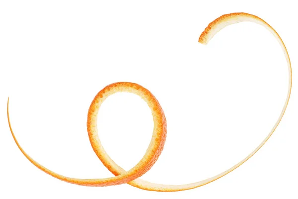 Cáscara Espiral Fruta Naranja Aislada Sobre Fondo Blanco Vista Superior —  Fotos de Stock