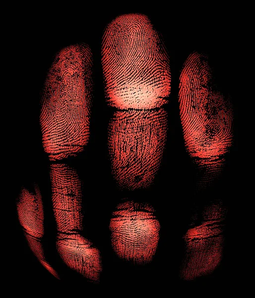 Impresión Roja Mano Sobre Fondo Oscuro Halloween —  Fotos de Stock