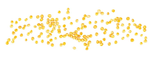 Organische Gelbe Senfkörner Isoliert Auf Weißem Hintergrund Ansicht Von Oben — Stockfoto