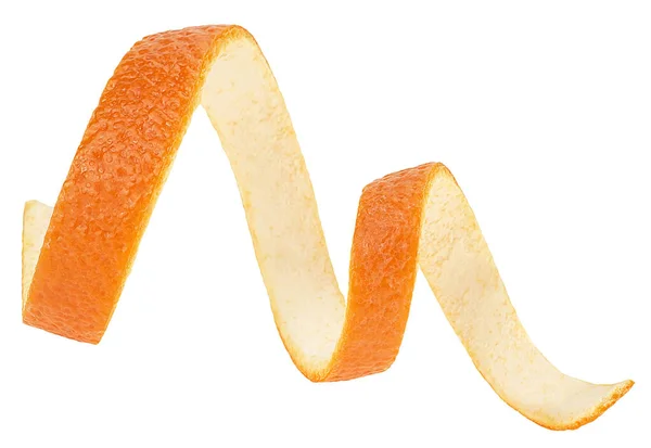 Färsk Orange Zest Isolerad Vit Bakgrund Vitamin — Stockfoto