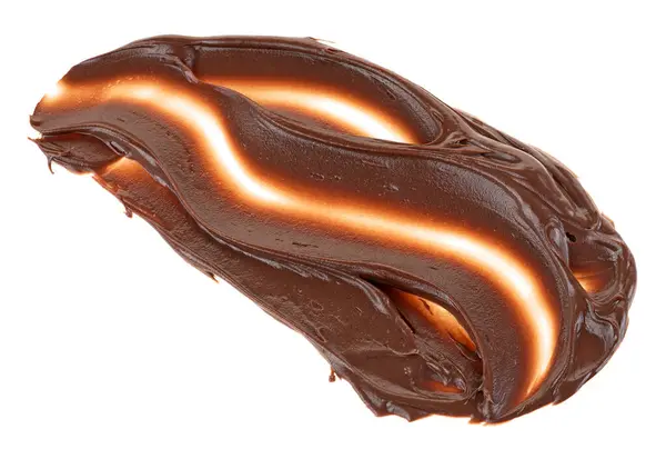 Mogyoró Krém Izolált Fehér Alapon Tejszínes Csokoládé Terjedése — Stock Fotó