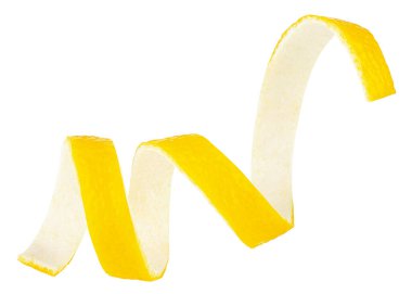 Limon kabuğu beyaz arka planda izole edilmiş. Taze narenciye..