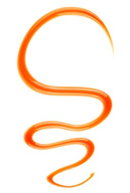 Kahverengi şeker şurubu beyaz arkaplanda izole edilmiş, üst görünüm.