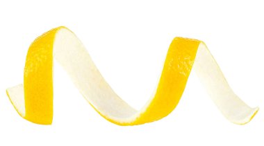 Taze limon kabuğu beyaz arka planda izole edilmiş. Limon kabuğu ya da limon kabuğu. Sağlıklı yemek..