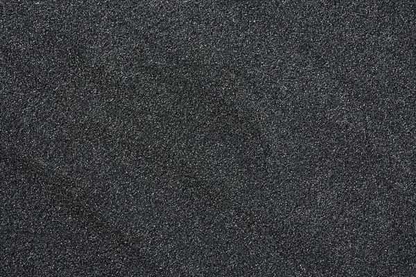 Haufen Schwarzer Quarzsand Als Hintergrund Draufsicht Quarzzerkleinerung — Stockfoto