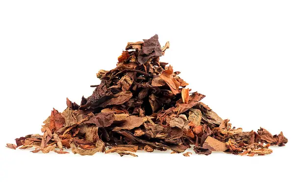 Pile Dried Smoking Tobacco Isolated White Background Chopped Tobacco Leaves Royalty Free Stock Images