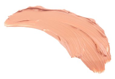 Makyaj temeline bej rengi ve dokusu ya da beyaz arka planda izole edilmiş akrilik boya. Kapatıcıymış. Makyaj temeli kremsi dokusu.