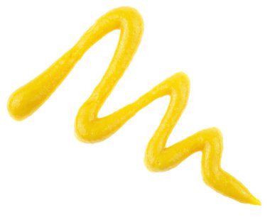 Beyaz arka planda izole edilmiş hardal sosu, üst manzara. Ballı hardallı salata sosu..