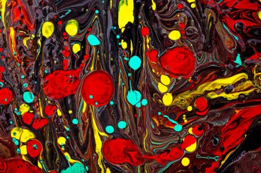 Akışkan sanat akrilik dokusu, renkli dalgalar, karıştırıcı boya etkisi. Karışık renklerle soyut arkaplan. Sıvı Sanat.