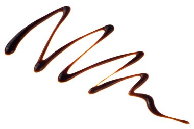 Balzamik sirke beyaz arka planda izole edilmiş, üst manzara. Salata sosu. Lezzetli balzamik sirke örneği..