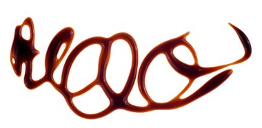 Balzamik sirke beyaz arka planda izole edilmiş, üst manzara. Salata sosu..