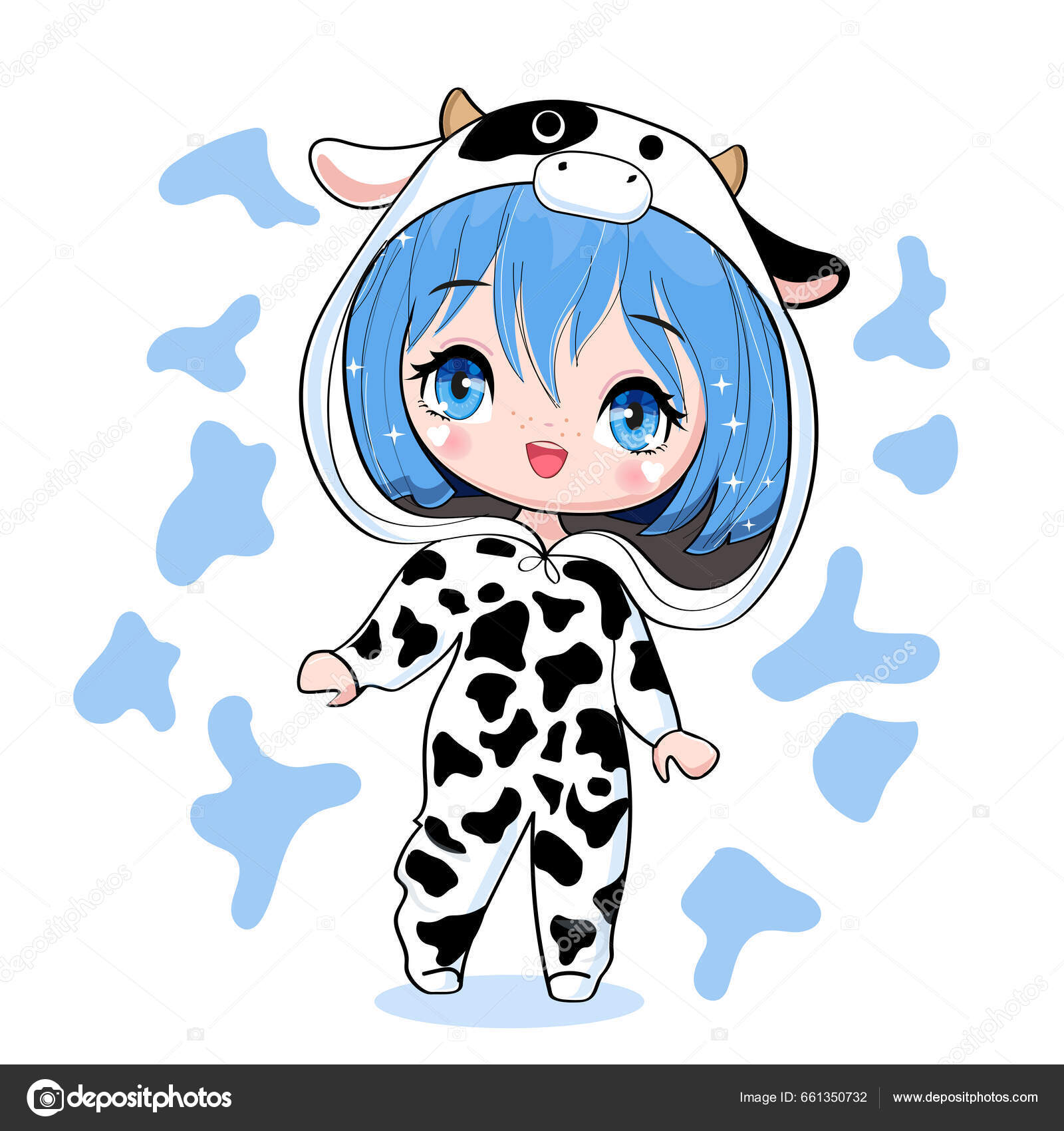 Super Cute 3d Cartoon Cow in Urban Clothes Stock Illustration -  Illustration of zbrush, figurines: 289300824