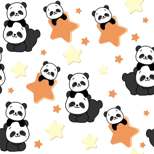 Lindos Juguetes Dibujos Animados Panda Impresión Ilustración Vectorial Para Camiseta — Vector de stock
