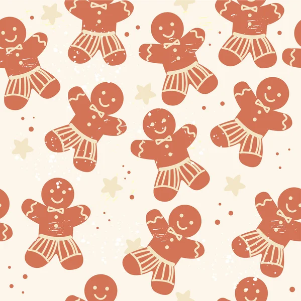Boże Narodzenie Gingerbread Bezszwowy Wzór Ilustracja Wektora — Wektor stockowy