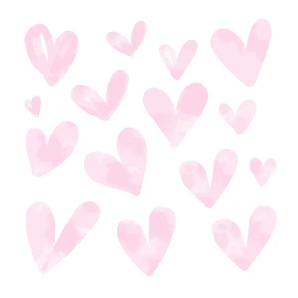Akvarel Růžové Srdce Bílém Pozadí Valentýnský Koncept — Stockový vektor