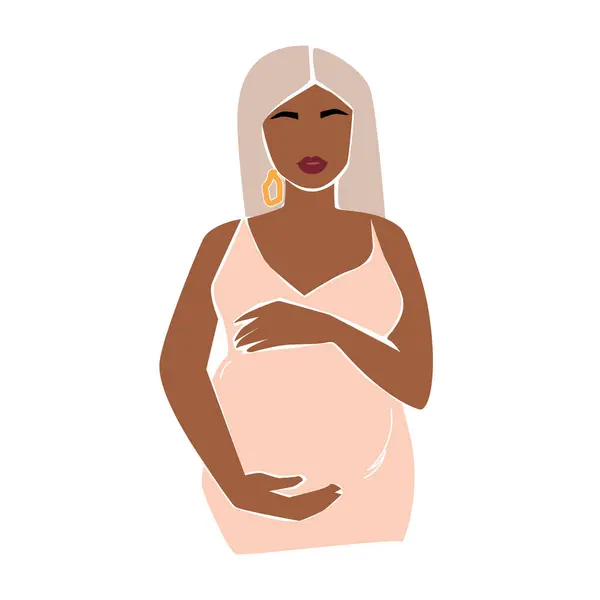 Chica Embarazada Estilo Plano Abstracto Concepto Madre Ilustración Vectorial Tendencia — Archivo Imágenes Vectoriales