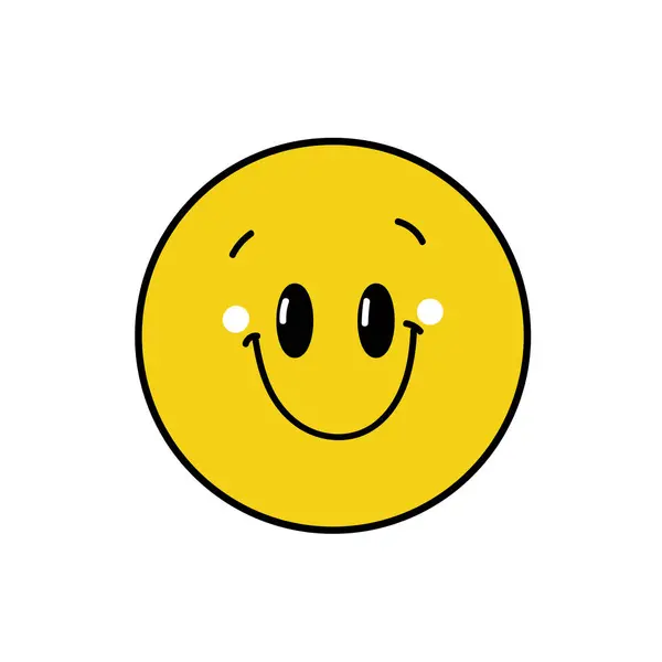 Yellow Face Smile White Background Logo Vector Illustration — Stock Vector