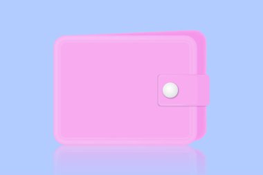 3D para cüzdanı vektör illüstrasyonu. Para Kaydetme kavramı