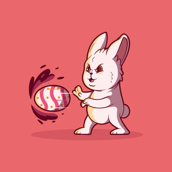 Крихітний Кролик Запускає Зображення Вектора Надпотужних Яйцеклітин Ігри Свята Смішний — стоковий вектор