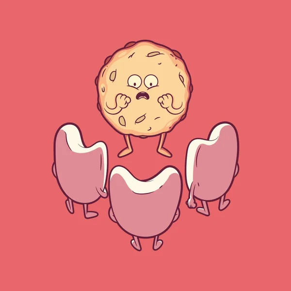 Χαρακτήρες Των Δοντιών Τρομάζουν Μια Διανυσματική Απεικόνιση Cookie Υγιεινή Αστεία — Διανυσματικό Αρχείο