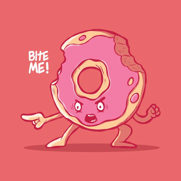 Θυμωμένος Donut Χαρακτήρα Ουρλιάζοντας Διανυσματική Απεικόνιση Τρόφιμα Αστεία Μάρκα Έννοια — Διανυσματικό Αρχείο