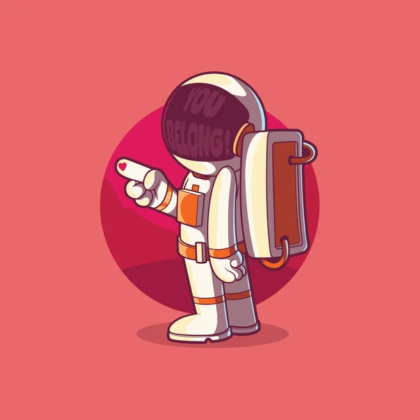 Astronautenfigur Weltraum Mit Motivationsbotschaft Vektor Illustration Konzept Zur Inklusion — Stockvektor