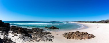 Byron Bay, NSW, Avustralya 'daki Tallow Sahili Panoraması