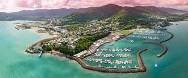 Avustralya 'nın Queensland bölgesindeki WhitSunday Plajı Panoraması