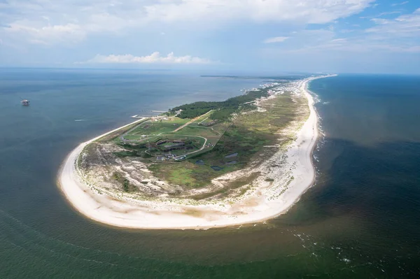 Widok Lotu Ptaka Zabytkowy Fort Morgan Pobliżu Zatoki Perskiej Alabama — Zdjęcie stockowe