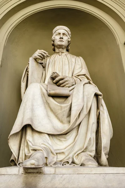 佛罗伦萨的但丁雕像 意大利托斯卡纳 — 图库照片