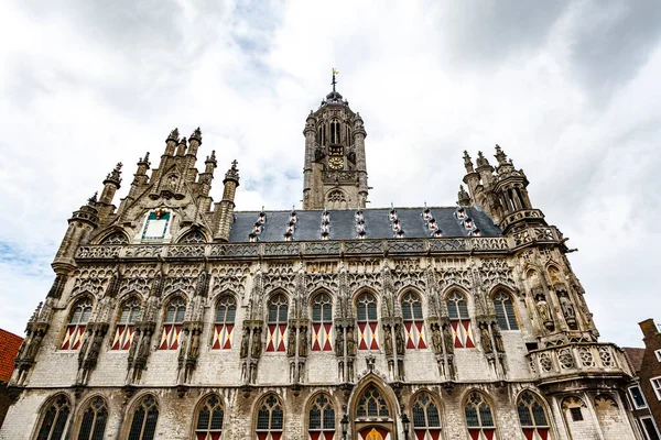 Rich Decorated Facade City Hall Middelburg Zeeland Netherlands Europe — Stock Photo, Image