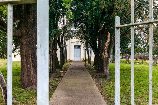 Synagoge Durch Einen Zaun Gesehen Villa Dominguez Entre Rios Argentinien — Stockfoto