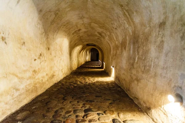 Túnel Dentro Castelo Kronborg Slot Helsingor Dinamarca Europa — Fotografia de Stock
