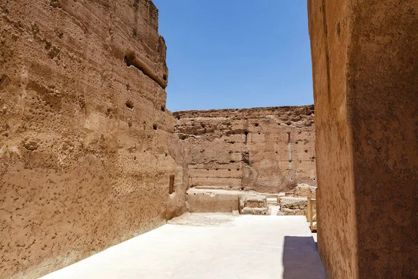 Edificios Ruinas Del Palacio Badi Marrakech Marruecos África Del Norte —  Fotos de Stock